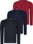 Üçlü Set T8587 Dewberry V Yaka Erkek Sweatshırt-Siyah-Lacivert-Bordo 1