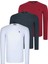 Üçlü Set T8588 Dewberry Yuvarlak Yaka Erkek Sweatshırt-Beyaz-Antrasit-Bordo 1