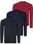 Üçlü Set T8588 Dewberry Yuvarlak Yaka Erkek Sweatshırt-Siyah-Lacivert-Bordo 1