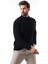 Siyah Bisiklet Yaka Overfit Erkek Triko Kazak E7402 2
