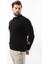 Siyah Bisiklet Yaka Overfit Erkek Triko Kazak E7402 6