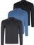 Üçlü Set V4007 Dewberry Erkek Sweatshırt-Siyah-Lacivert-Indigo 1