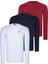 Üçlü Set T8588 Dewberry Yuvarlak Yaka Erkek Sweatshırt-Beyaz-Lacivert-Bordo 1