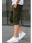 Haki Kargo Cep Erkek Gabardin Kapri Şort 6332 1