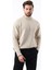 Bej Bisiklet Yaka Overfit Erkek Triko Kazak E7402 1