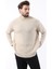 Bej Bisiklet Yaka Overfit Erkek Triko Kazak E7402 3