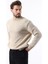 Bej Bisiklet Yaka Overfit Erkek Triko Kazak E7402 10