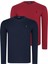 Ikili Set T8588 Dewberry Yuvarlak Yaka Erkek Sweatshırt-Bordo-Lacivert 1