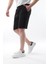 Siyah Beli Ayarlanabilir Cepli Kısa Erkek Şort 6544 2
