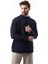 Lacivert Bisiklet Yaka Overfit Erkek Triko Kazak E7402 1