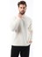 Ekru Bisiklet Yaka Overfit Erkek Triko Kazak E7402 2