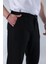 Koyu Siyah Regular Fit Düz Kesim Yan Cepli Erkek Pantolon 6540 4