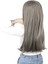 Fiber Sentetik Uzun Düz Peruk - Koyu Gri 3