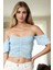 Z9008 Dewberry Bayan Krop Bluz-Mavi 1