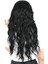 Perçemli Uzun Su Dalgası Fiber Sentetik Peruk- Siyah 4