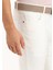 Ekru Düz Dokuma Slim Fit Casual Pamuk Karışımlı Pantolon 5