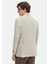 Bej Düz Oversize Fit %100 Keten Ceket 4