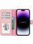 Apple iPhone 15 Plus Uyumlu Deri Cüzdanlı Kılıf Mwwn Nu2 Pembe 2