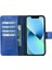Apple iPhone 13 Pro Max Uyumlu Deri Cüzdanlı Kılıf Okyanus Mavi 4
