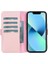 Apple iPhone 13 Uyumlu Deri Cüzdanlı Kılıf Toz Pembe 5