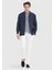 Lacivert Düz Slim Fit Pamuk Karışımlı Ceket 2