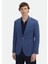 İndigo Desenli Zeroweight Slim Fit Pamuk Karışımlı Ceket 1
