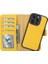 Apple iPhone 14 Pro Uyumlu Deri Cüzdanlı Kılıf Mwwn FL12 Sarı 1