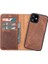 Apple iPhone 12 Mini Uyumlu Deri Cüzdanlı Kılıf G2 Antik Kahve 1
