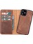 Apple iPhone 12 Mini Uyumlu Deri Cüzdanlı Kılıf G2 Antik Kahve 5