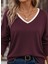 Kadın Uzun Kollu V Yakalı Viskon Iki Iplik Bluz 2