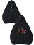 Anime Kırmızı Tasarım Baskılı Oversize Siyah Kapüşonlu Sweatshirt 1