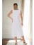 E4385 Dewberry Womens Long Dress-Beyaz 2