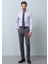 Gri Düz Kumaş Modern Fit Klasik %100 Yün Pantolon 3