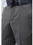 Gri Düz Kumaş Modern Fit Klasik %100 Yün Pantolon 4