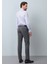 Gri Düz Kumaş Modern Fit Klasik %100 Yün Pantolon 5