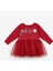 Kırmızı Yılbaşı Temalı Magic Mottolu Kız Çocuk Elbise - Claire 1