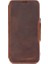 Apple iPhone 16 Pro Uyumlu, Hakiki Deri, El Yapımı, Cüzdanlı Kılıf, Antik Kahve 3