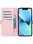 Apple iPhone 13 Pro Max Uyumlu Deri Cüzdanlı Kılıf Toz Pembe 5