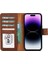 Apple iPhone 15 Pro Uyumlu Deri Cüzdanlı Kılıf Mwwn G2 Kahve 2