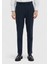 Lacivert Çizgili Dokuma Carrot Fit Klasik Pantolon 3