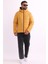 Erkek Sarı Rüzgar Geçirmez Kapüşonlu Taşınabilir Çantalı Elyaf Dolgulu Hafif Spor Mont 7