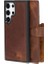 Samsung Galaxy S24 Ultra Uyumlu, Deri Cüzdanlı Kılıf, Antik Kahve 2
