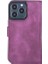 Apple iPhone 13 Pro Uyumlu Deri Cüzdanlı Kılıf Rustik Mor 3