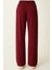 Modal Kumaş Bol Paça Pantolon - Geniş Paça Eşofman Altı Bordo 2