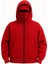 Samuray Ninja Çift Kapşonlu Zıp Fermuarlı Kanguru Çepli Hoodie Maske Detaylı Swetshirt - Kırmızı 2