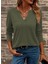 Kadın Uzun Kollu Cepli V Yakalı Viskon Iki Iplik Bluz 3