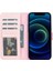 Apple iPhone 13 Pro Max Uyumlu Deri Cüzdanlı Kılıf Nu2 Pembe 2