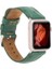 Apple Watch Uyumlu Deri Kordon 42-44-45MM De6 Yeşil 5