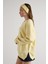Kadın Sarı Basic Yırtmaçlı Oversize 3 Iplik Şardonlu Sweatshirts 30078 6