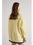 Kadın Sarı Basic Yırtmaçlı Oversize 3 Iplik Şardonlu Sweatshirts 30078 7